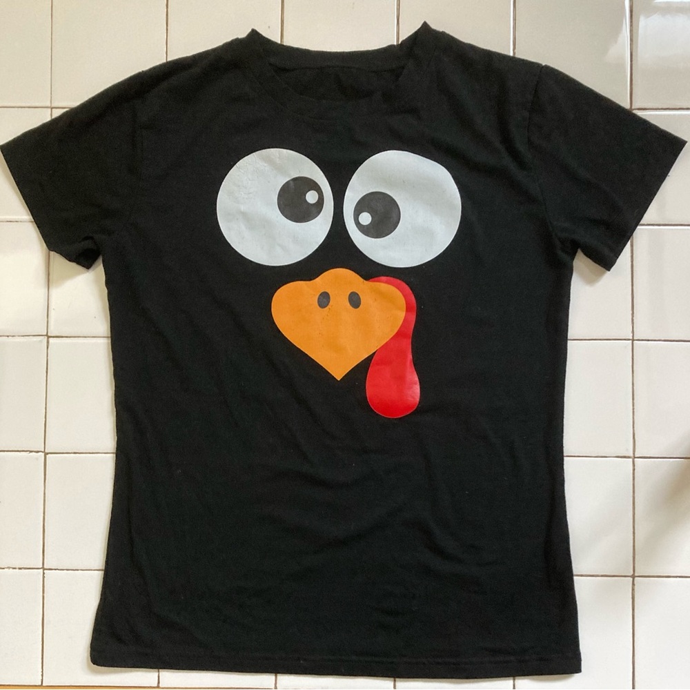 Cross Eyed Turkey Face Graphic TShirt